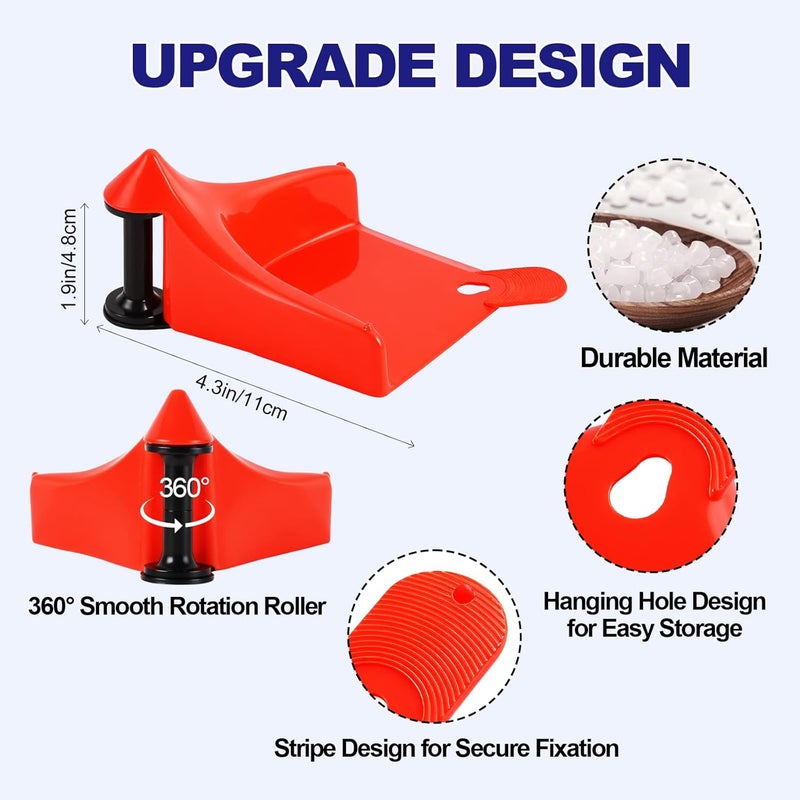 SYFLHYP 4 Pcs Car Tires Hose Guides Roller for Car Washing, Premium Tire Hose Roller Preventing Stucking and Snagging Under Tires, Detailing Accessories for Car, Motorcycle and Truck Washing(Red) - Image 4